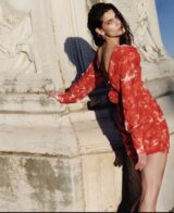 Vassia kostara the red hibiscus mini dress