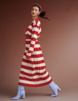 ΓΥΝΑΙΚΕΙΟ ΦΟΡΕΜΑ KARAVAN WESTIN KNITTED STRIPPED DRESS RED-IVORY