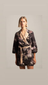 Peach and Chaos - Jungle Surreal Wrap Dress