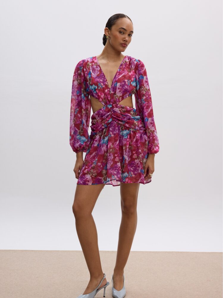 Ciel Concept Floral Cut-Out Mini Dress