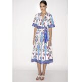 Peach and Chaos: Midi Dress με Ethnic Κεντήματα