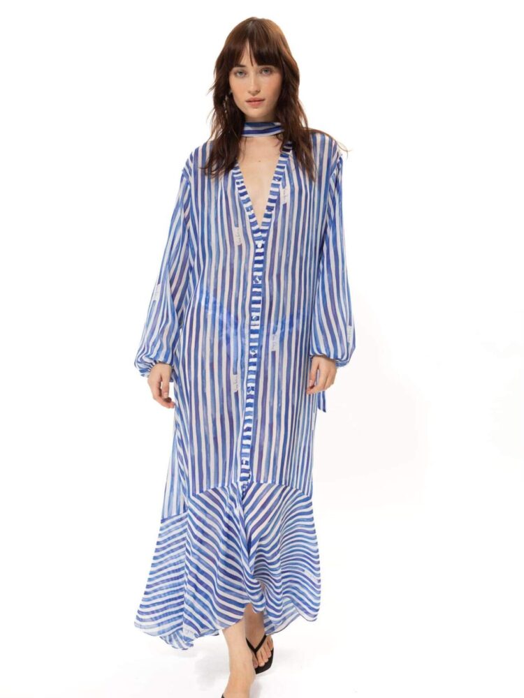 VASSIA KOSTARA Aegean Blue Kimono/Dress
