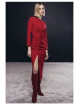 Zara Μίντι φόρεμα με σιρίτι μπροστά
