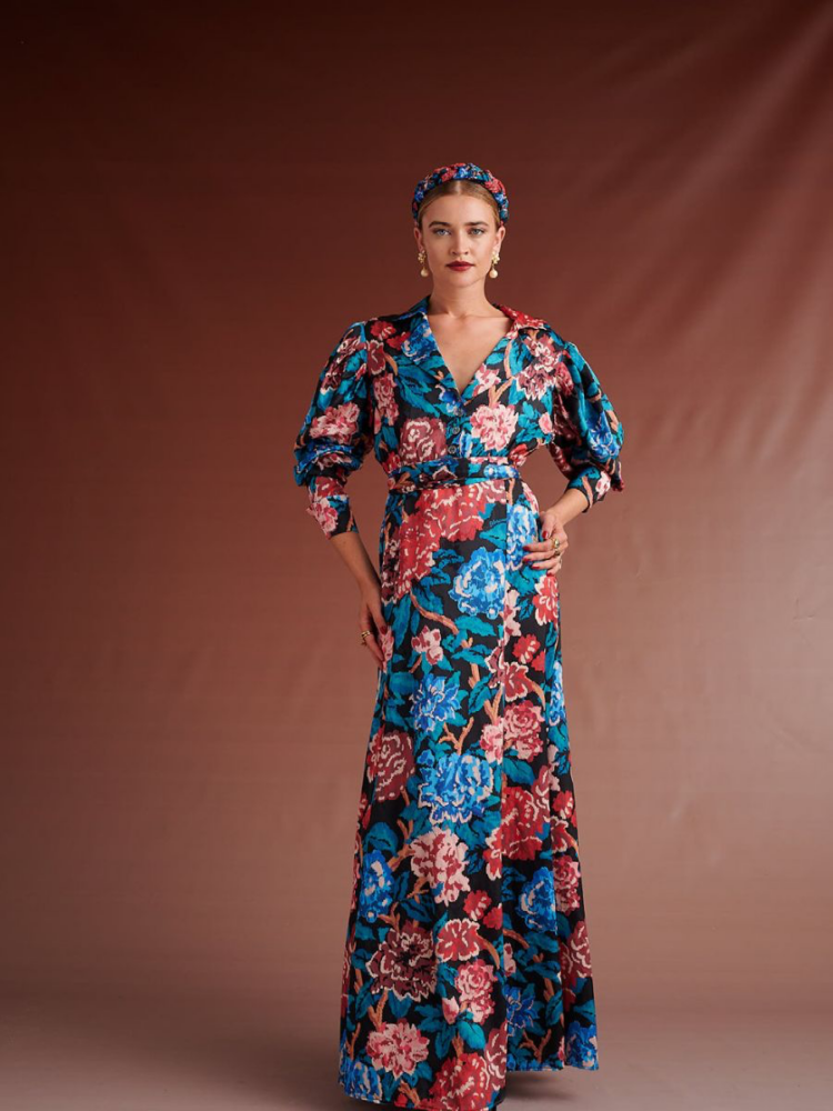 ΓΥΝΑΙΚΕΙΟ ΦΟΡΕΜΑ KARAVAN MARILYN MIXI LAPELED DRESS BLUE