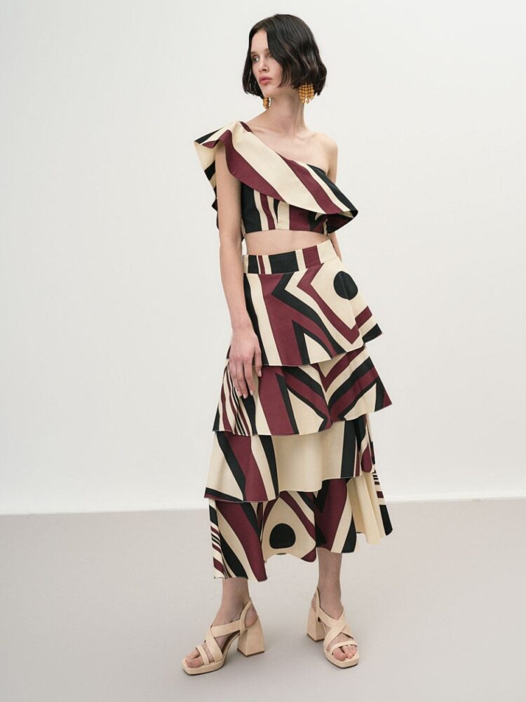 Access Fashion: Geometric Ruffled Co-ord Set
