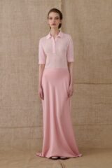 TOP PINK POLO KNITTED T-SHIRT VASSIA KOSTARA LIMITED COLLECTIONS