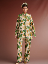 Karavan Nadine Shirt & Osman Trousers Ivory – Co-ord Σετ με Εμπριμέ Μοτίβο Αχλάδια
