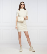 Michael Kors Logo Jacquard Mock Neck Dress - Cream