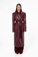 Vassia kostara Κόκκινο Merlot Trench Coat