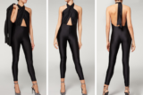 Μαύρη Ολόσωμη Φόρμα με Caledonia Criss-Cross Halter Λαιμόκοψη & Cut-Out