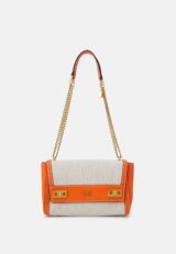 Τσάντα Ώμου Guess Katey Canvas Convertible Flap – Πορτοκαλί / Εκρού