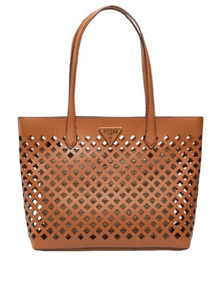 GUESS Aqua Perforated Tote Bag – Cognac / Ταμπά