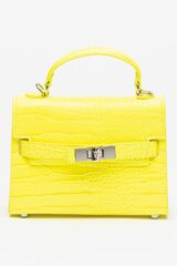 Steve Madden Μίνι Τσάντα Χειρός Croco – Neon Yellow