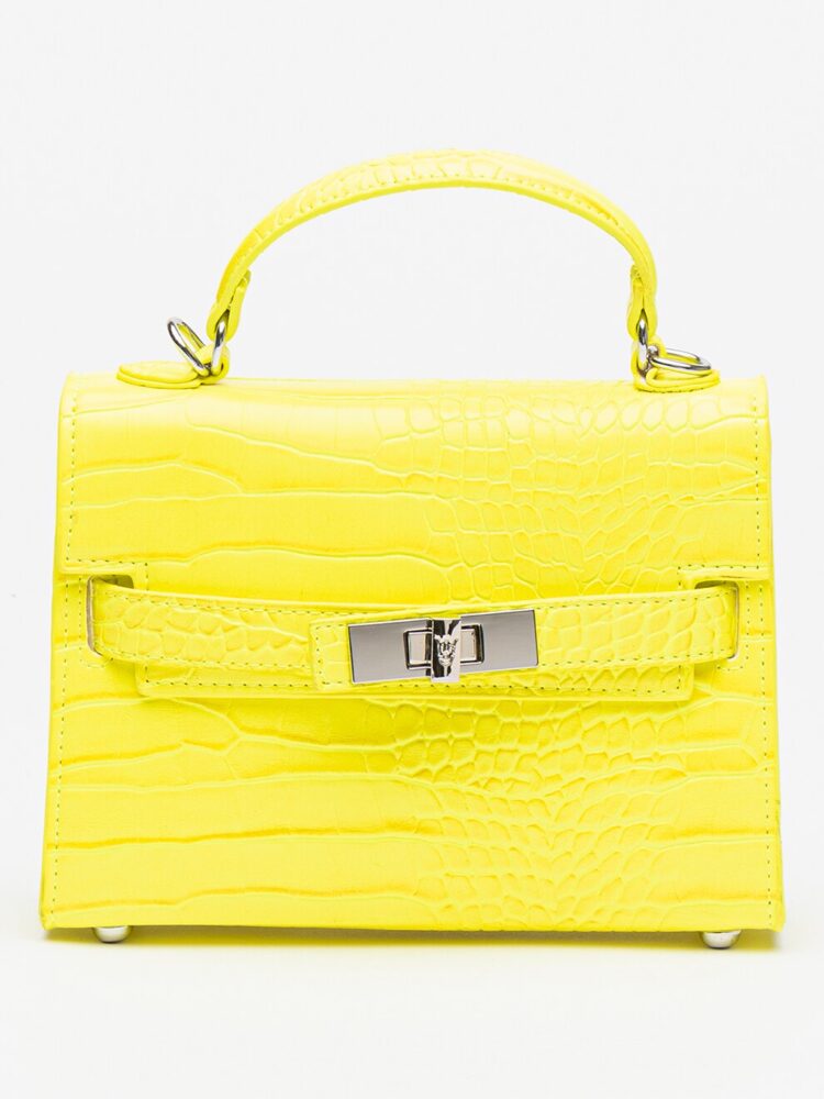 Steve Madden Μίνι Τσάντα Χειρός Croco – Neon Yellow