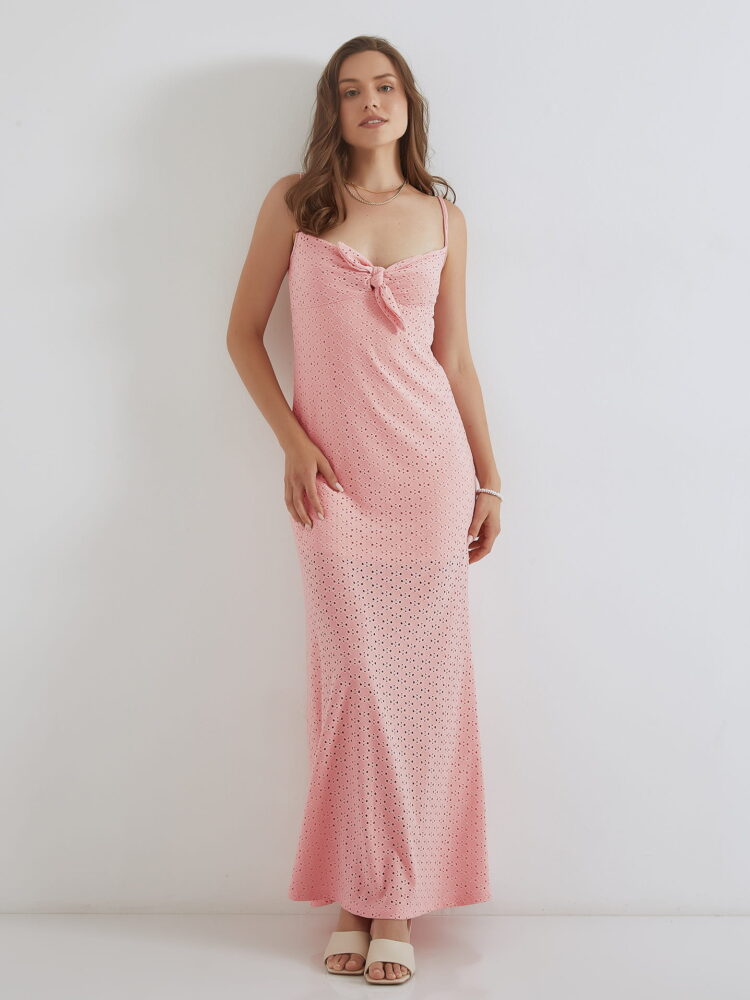 Celestino Dress maxi with tie in pink